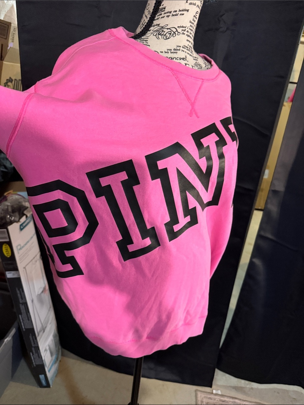 Pink By Victoria's Secret Hot Pink Crewneck Sweatshirt View 3